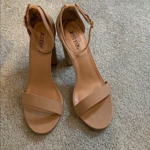 Tan strappy heels